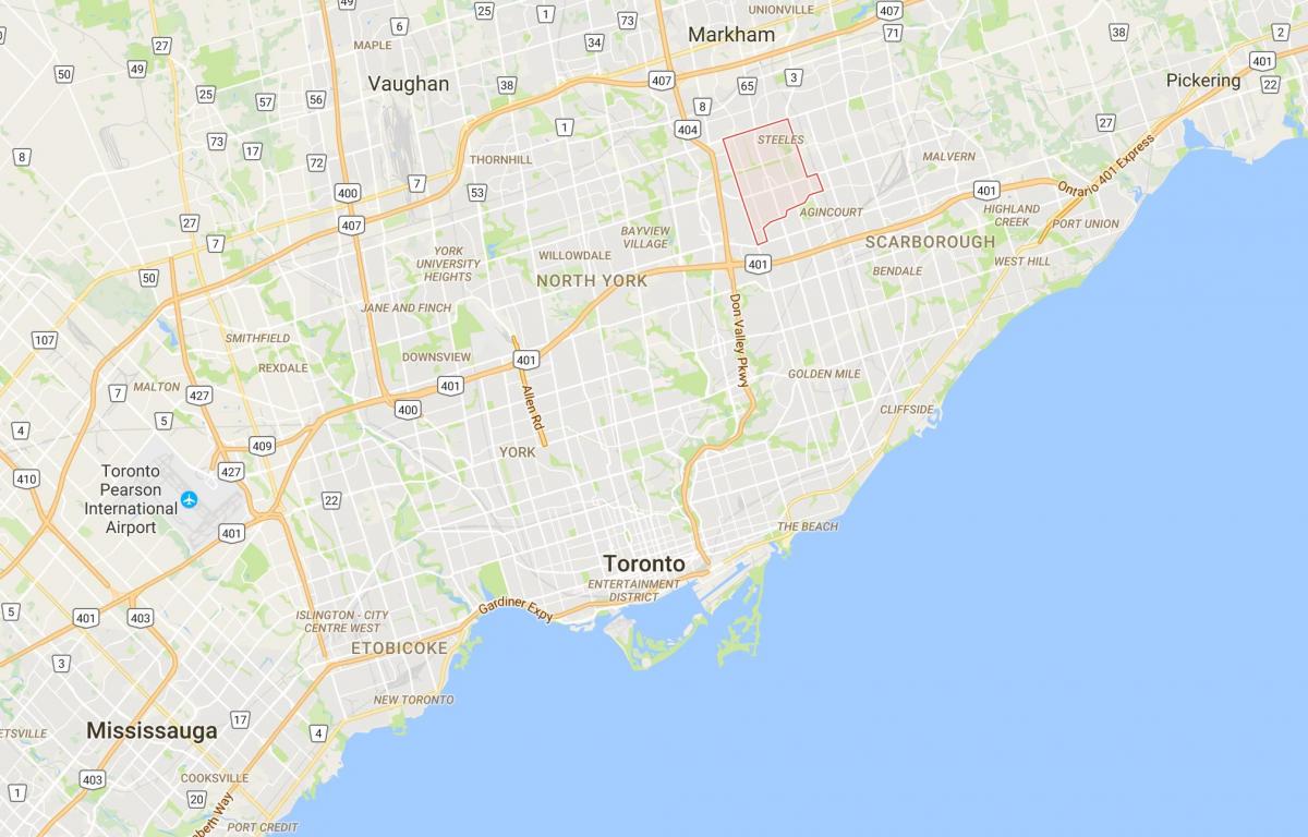Peta dari L'Amoreaux district, Toronto