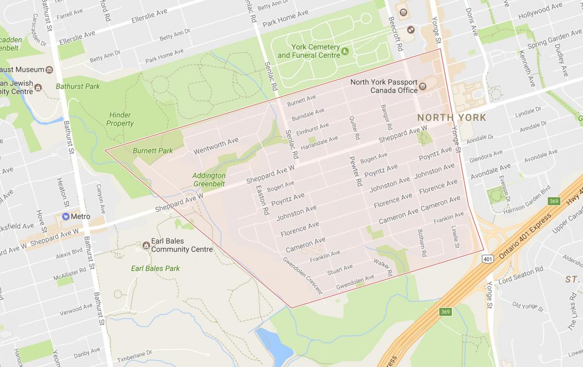 Peta Lansing lingkungan Toronto