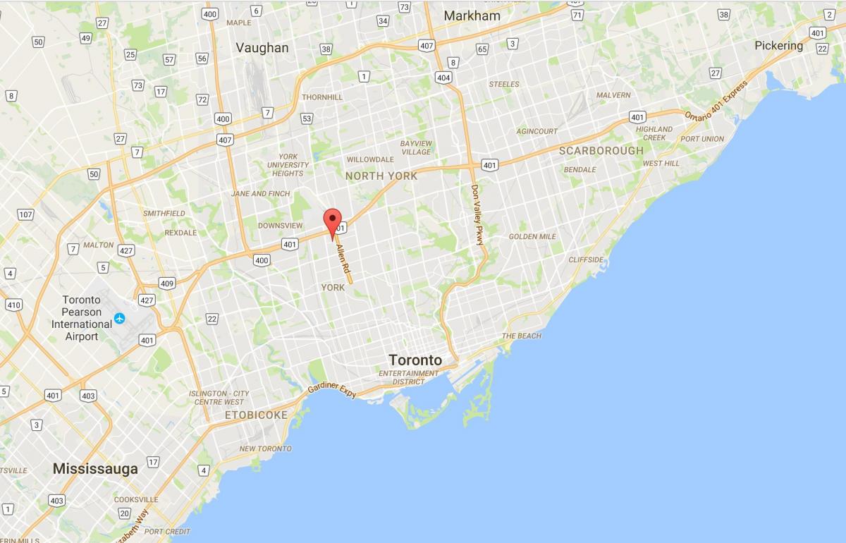 Peta dari Lawrence Heights district, Toronto