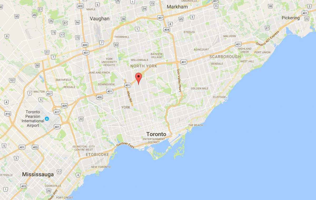 Peta dari Ledbury Park district, Toronto