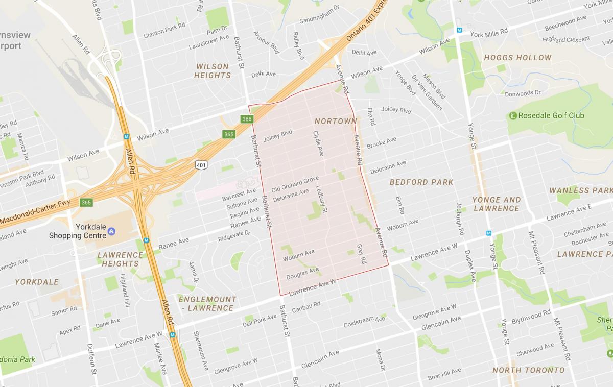 Peta dari Ledbury Taman lingkungan Toronto