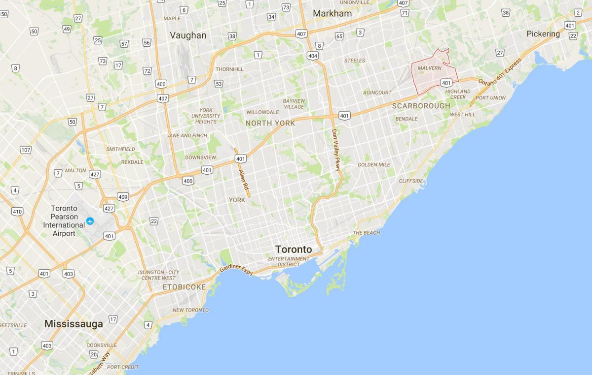Peta dari Malvern district, Toronto