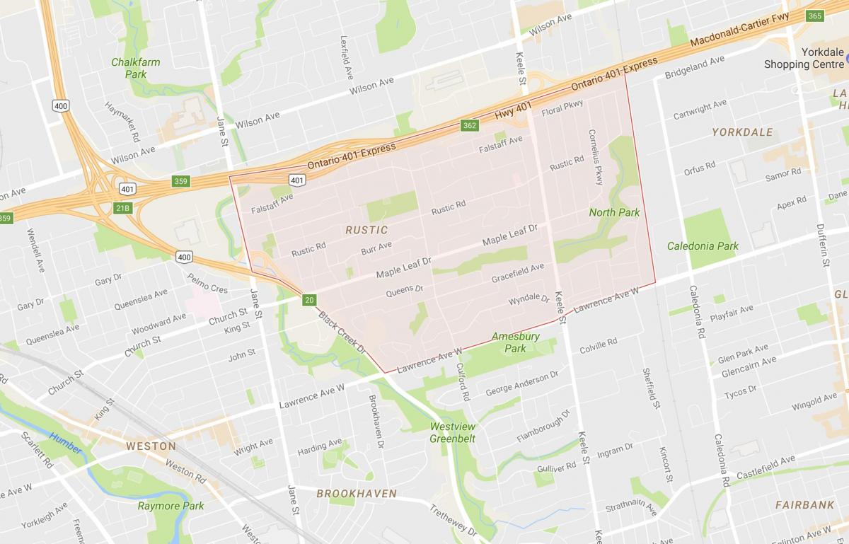 Peta dari Maple Leafneighbourhood Toronto