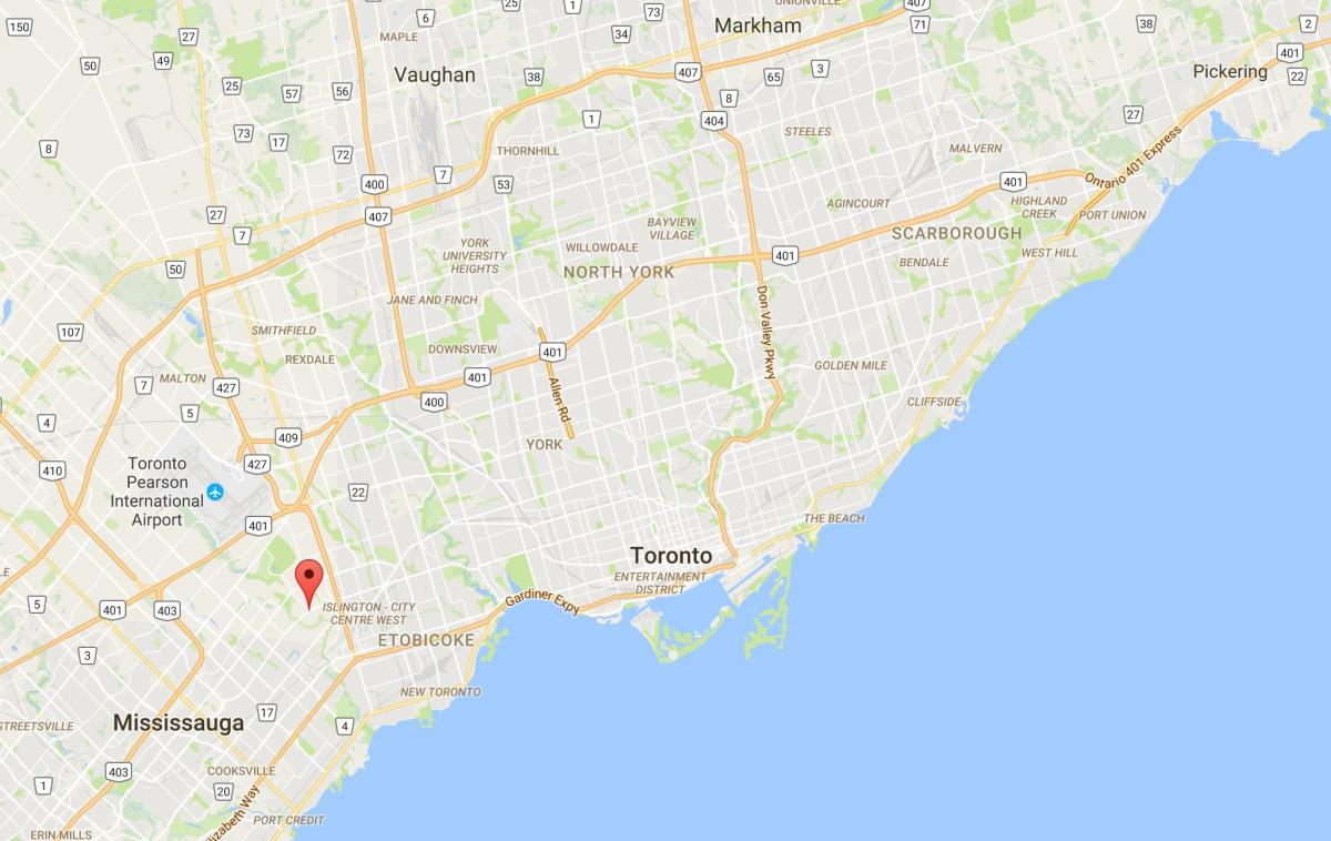Peta dari Markland Kayu district, Toronto