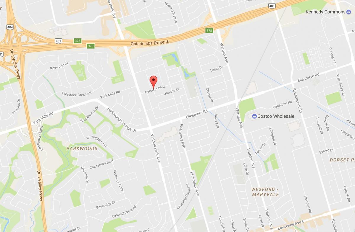 Peta dari Maryvalen eighbourhood Toronto