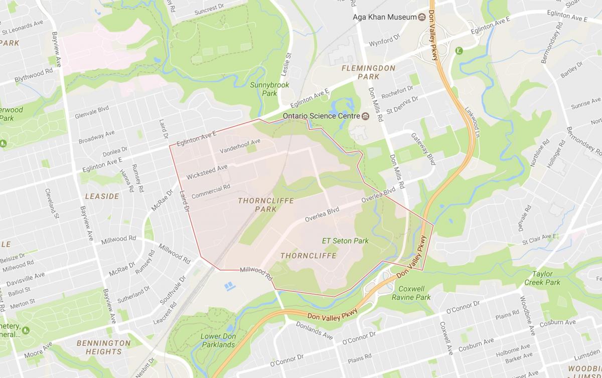 Peta dari Matlock Taman lingkungan Toronto