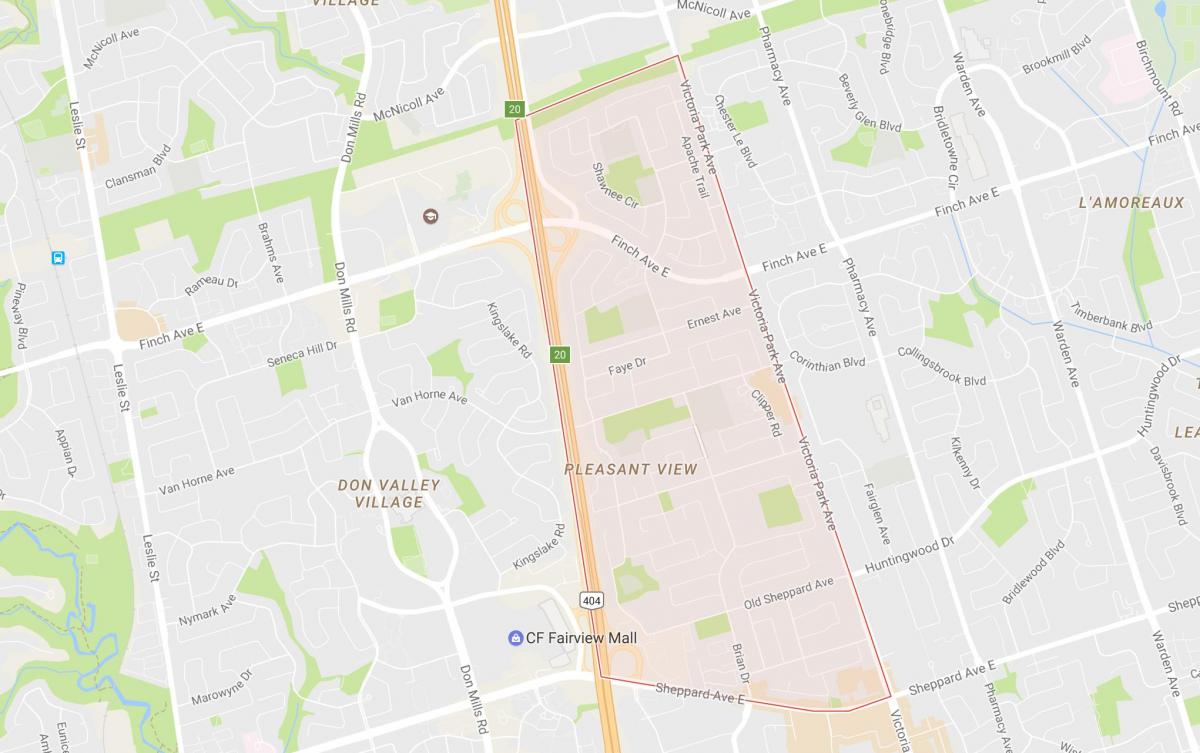 Peta dari Pleasant View lingkungan Toronto