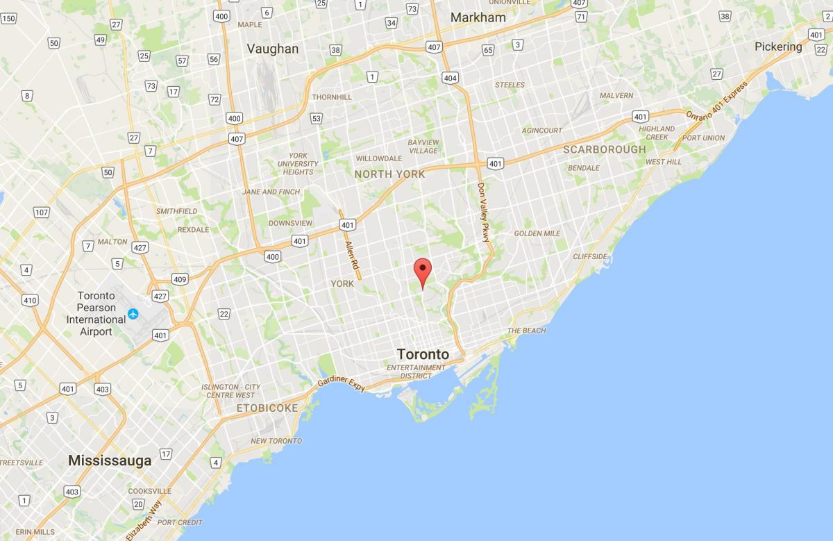 Peta dari Moore Park district, Toronto