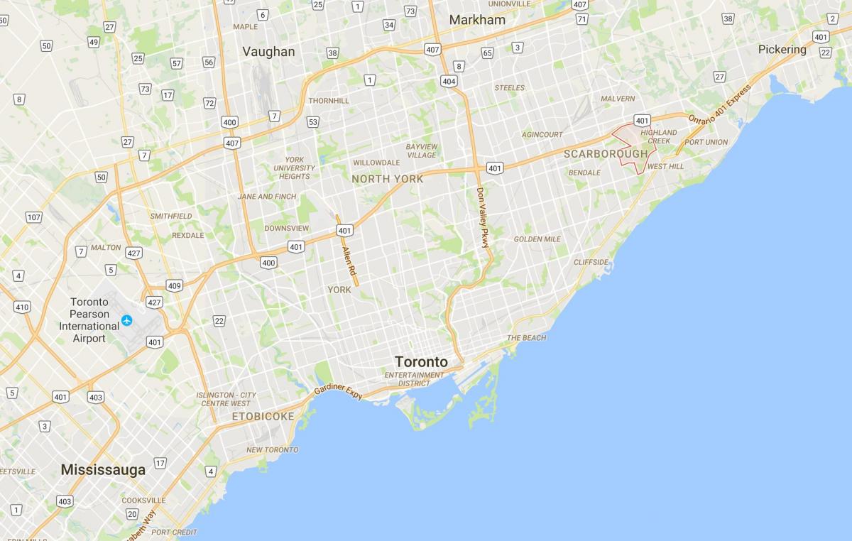 Peta dari Morningside district, Toronto