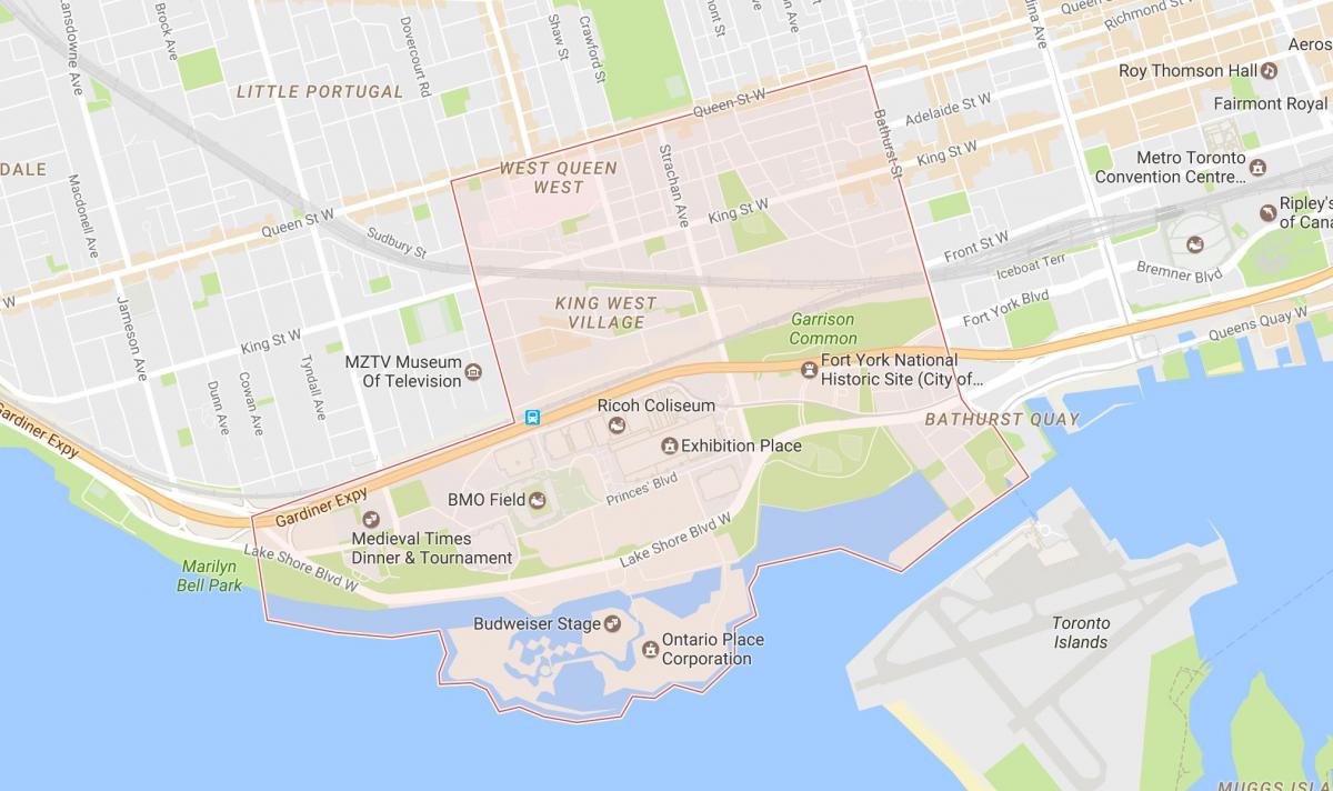 Peta dari Niagara lingkungan Toronto