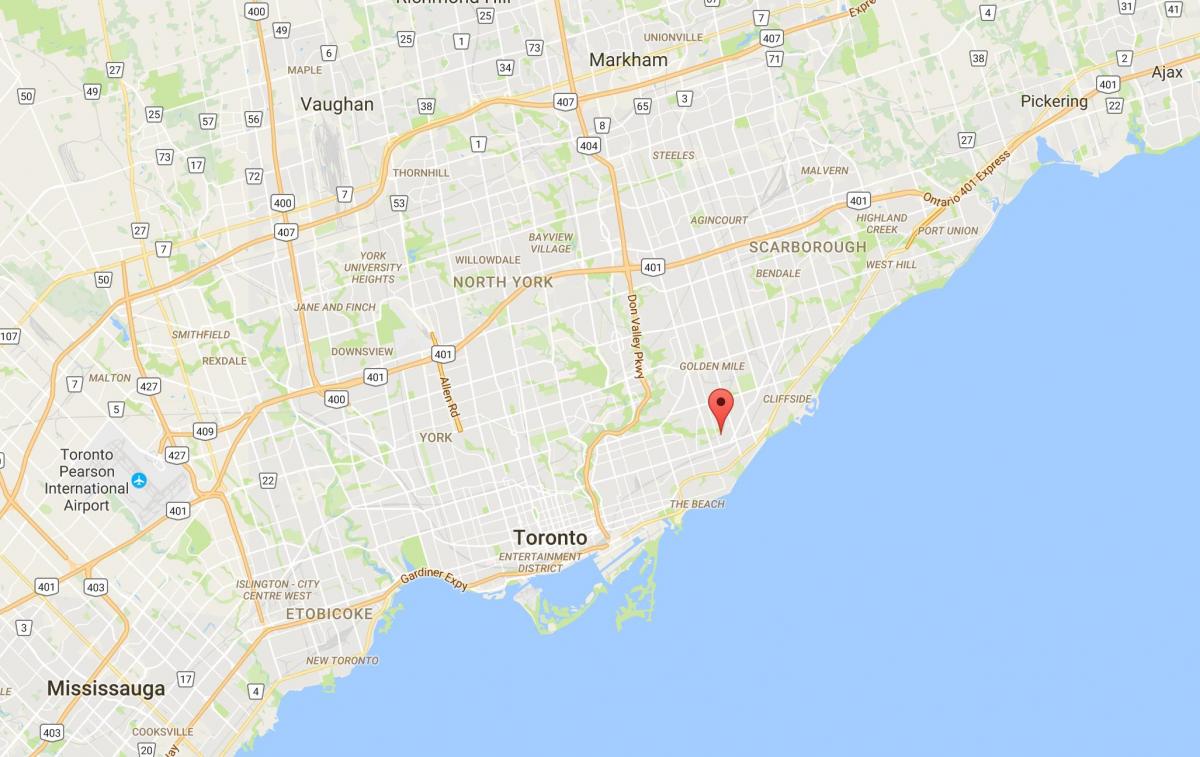 Peta dari Oakridge district, Toronto