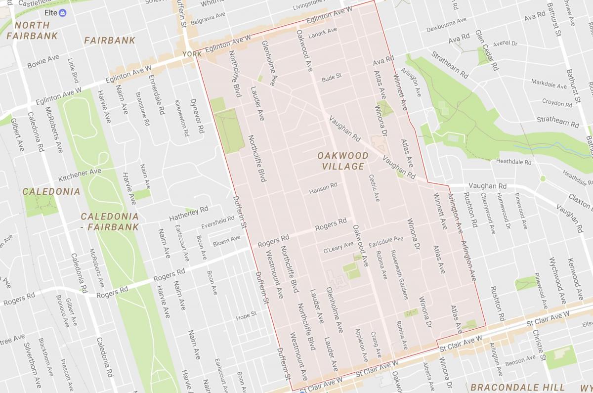 Peta dari Oakwood–Vaughan lingkungan Toronto