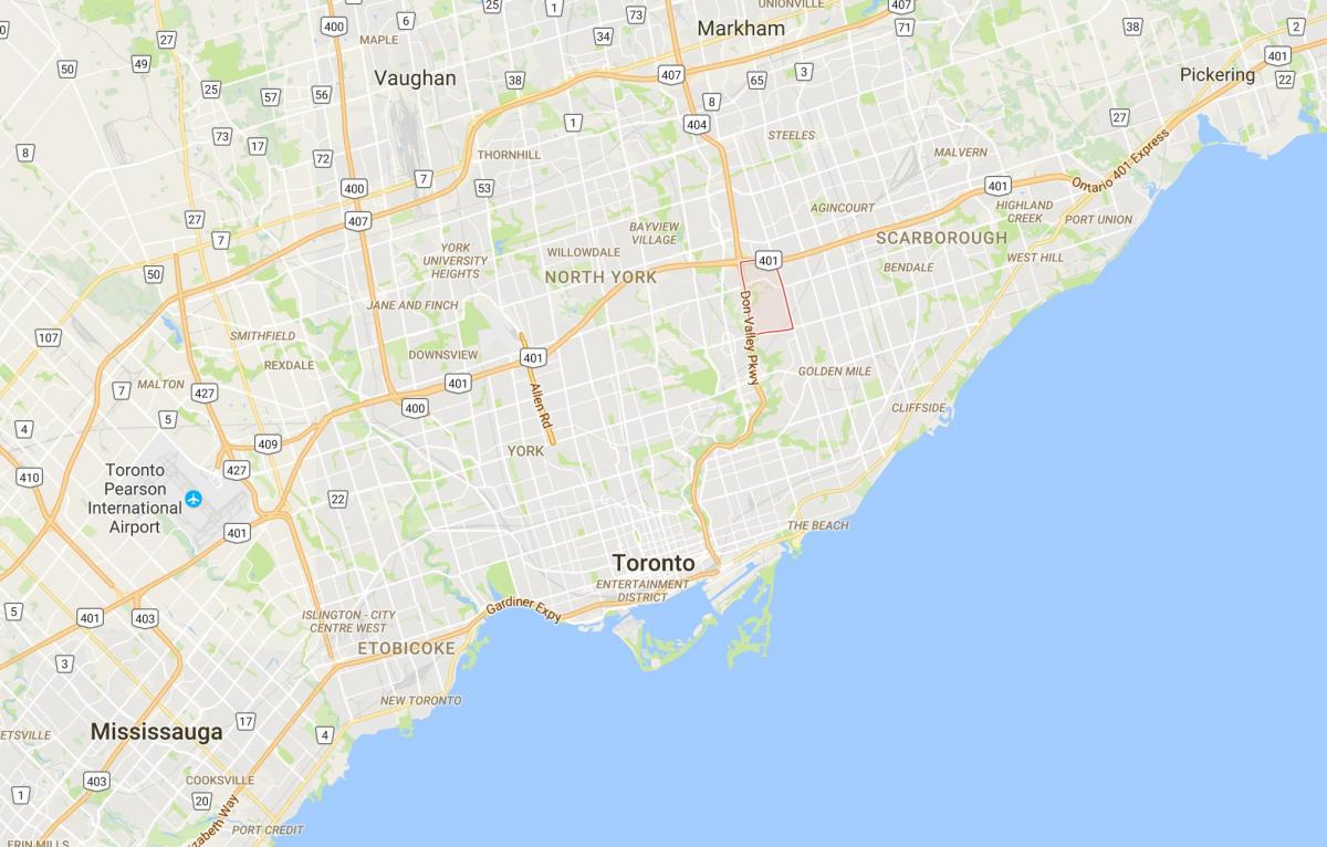 Peta dari Parkwoods district, Toronto