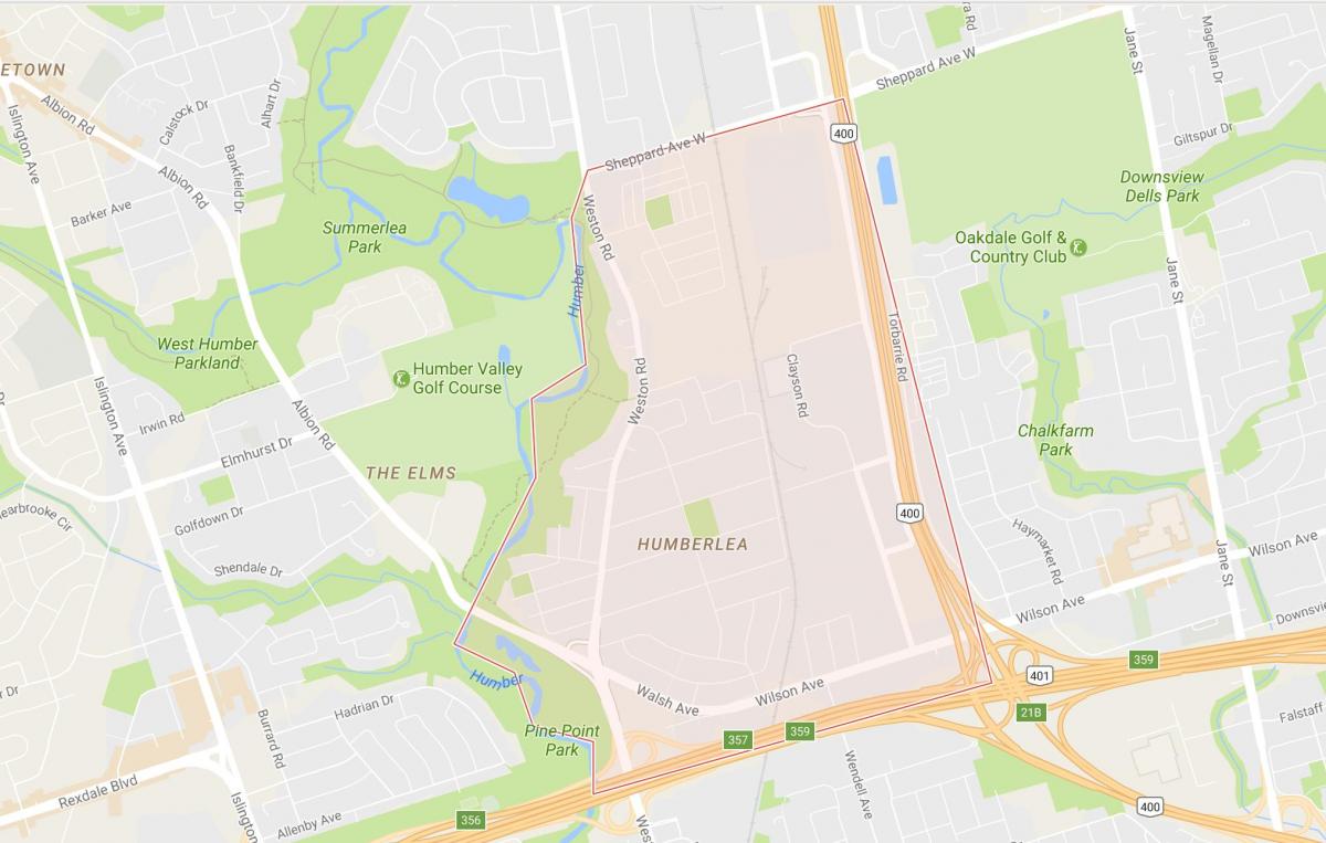 Peta dari Pelmo Park – Humberlea lingkungan Toronto