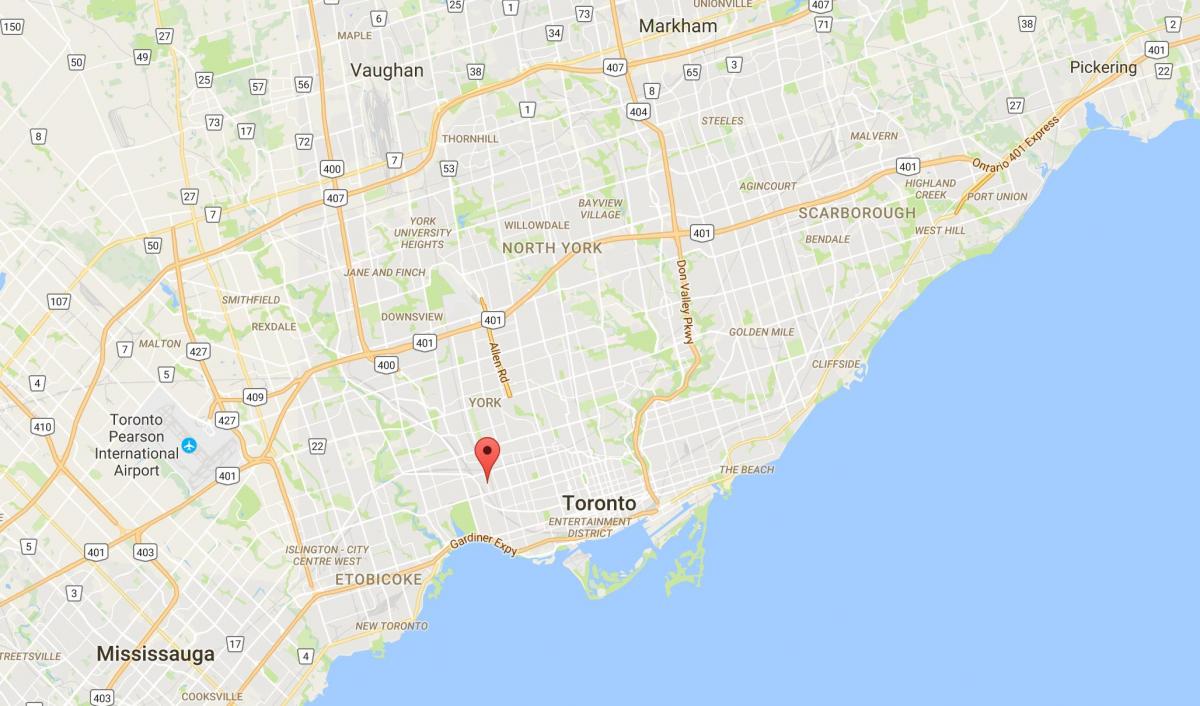 Peta dari Persimpangan Segitiga district, Toronto