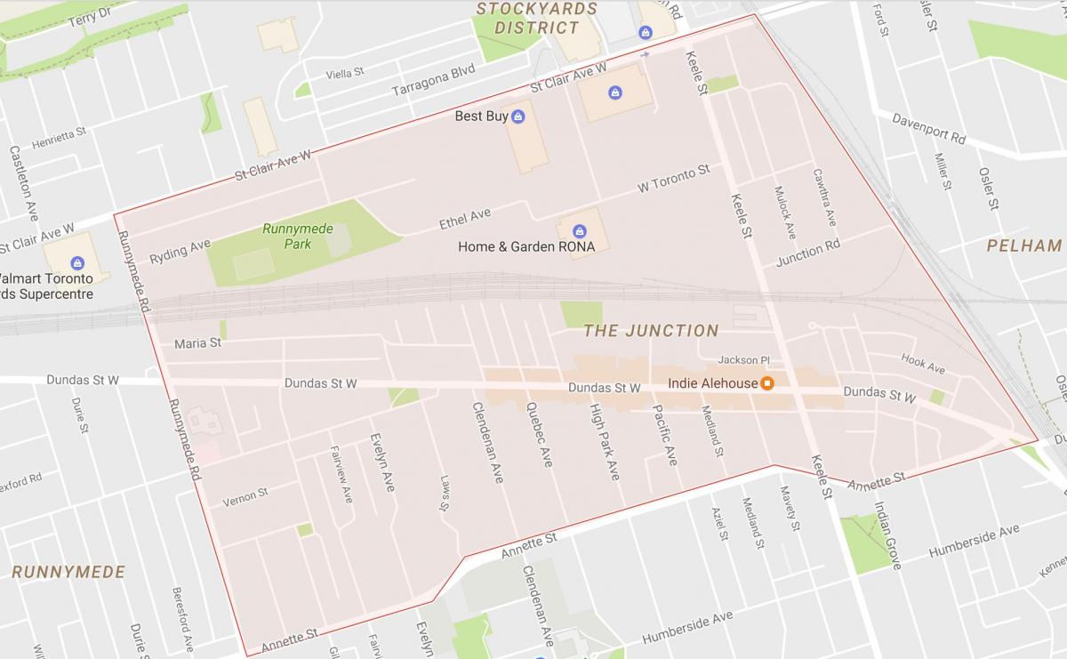 Peta dari Persimpangan lingkungan Toronto