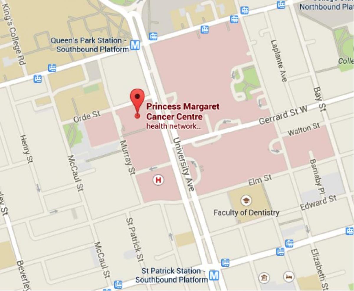 Peta dari Princess Margaret Cancer Centre, Toronto