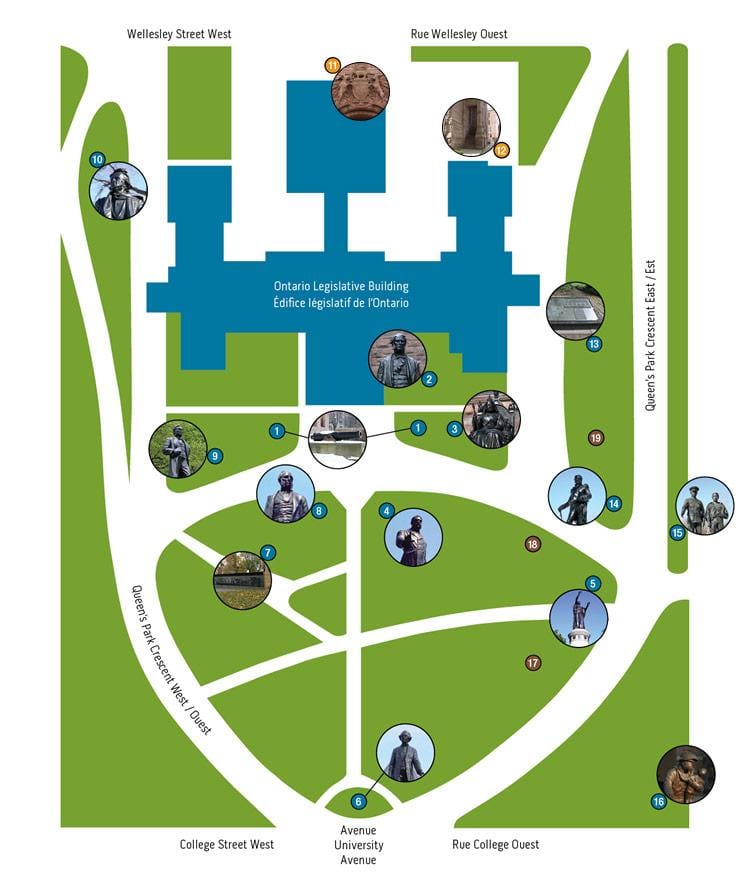Peta dari queen's Park, Toronto