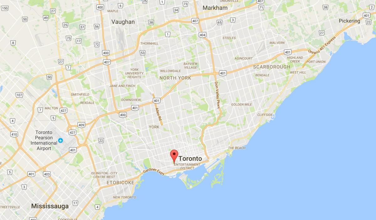 Peta dari Queen Street West district, Toronto