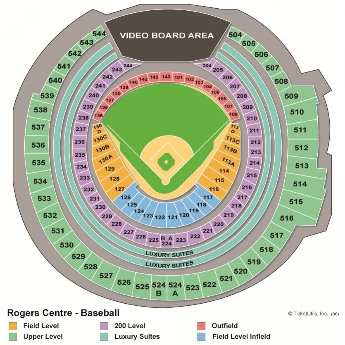 Peta dari Rogers centre baseball