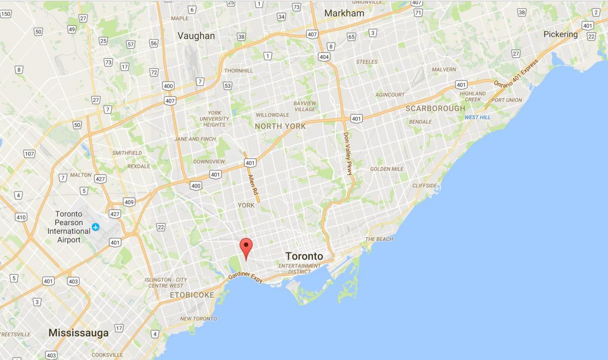 Peta dari Roncesvalles district, Toronto