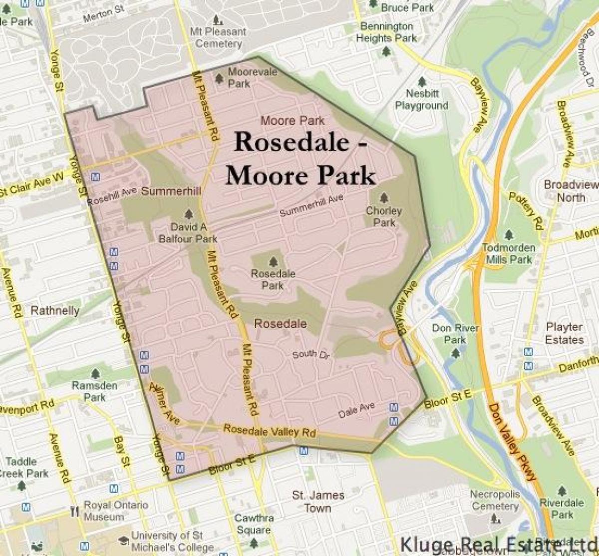 Peta dari Rosedale Moore Park, Toronto