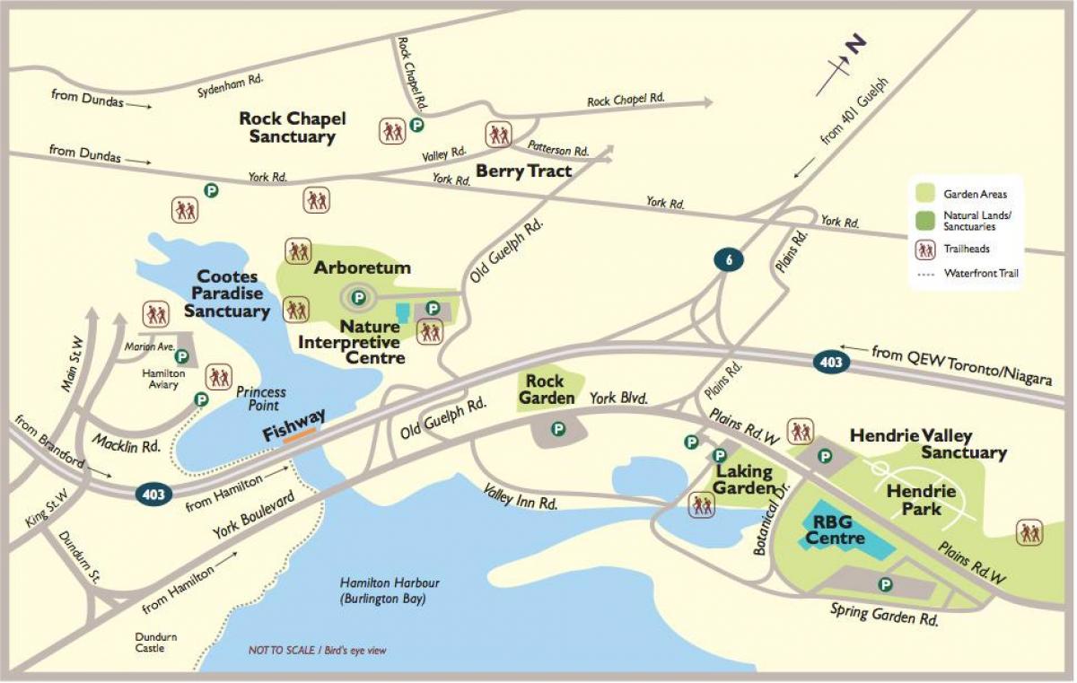 Peta dari Royal botanical garden di Toronto