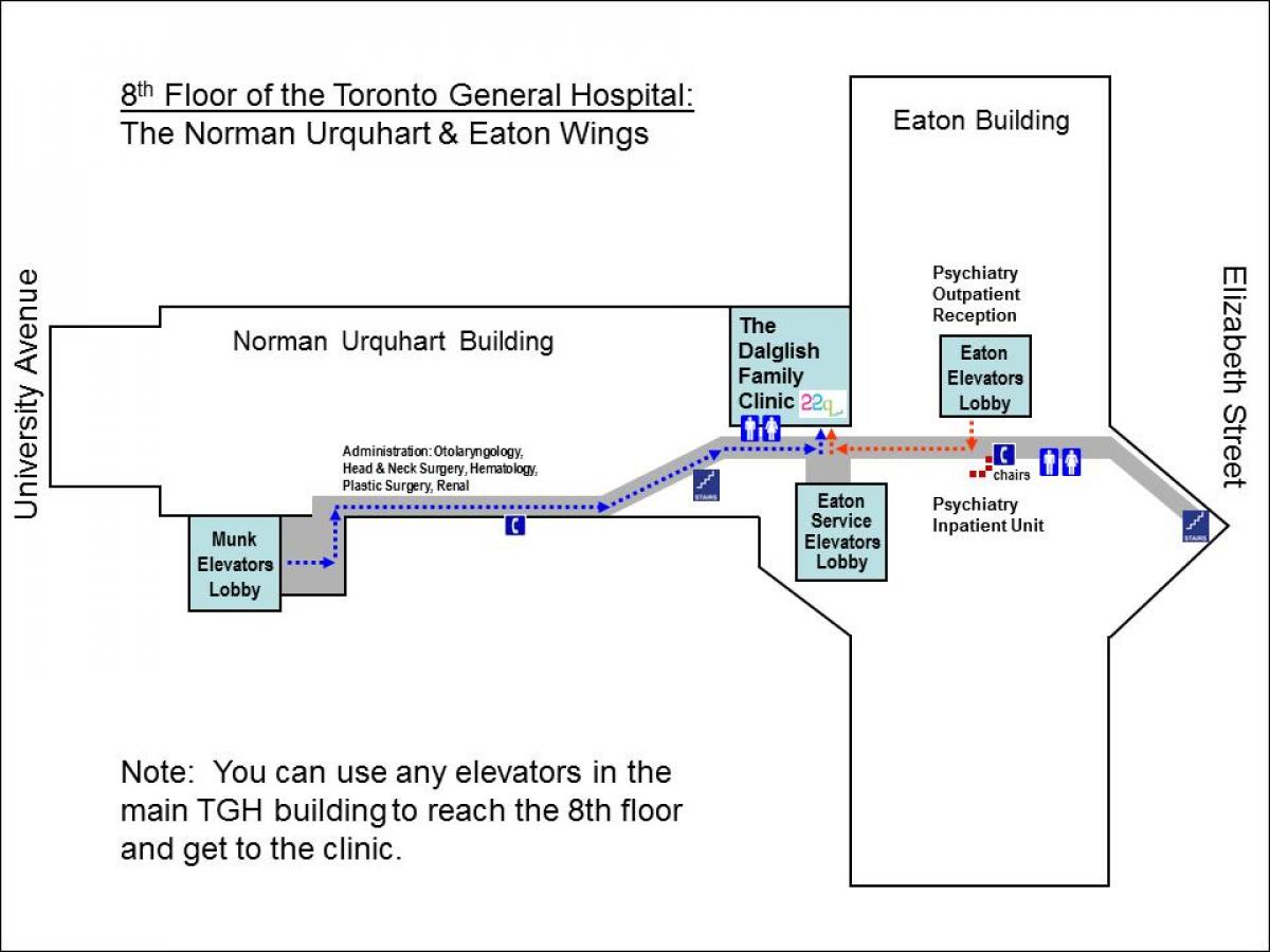 Peta rumah Sakit Umum 8 th floor Toronto