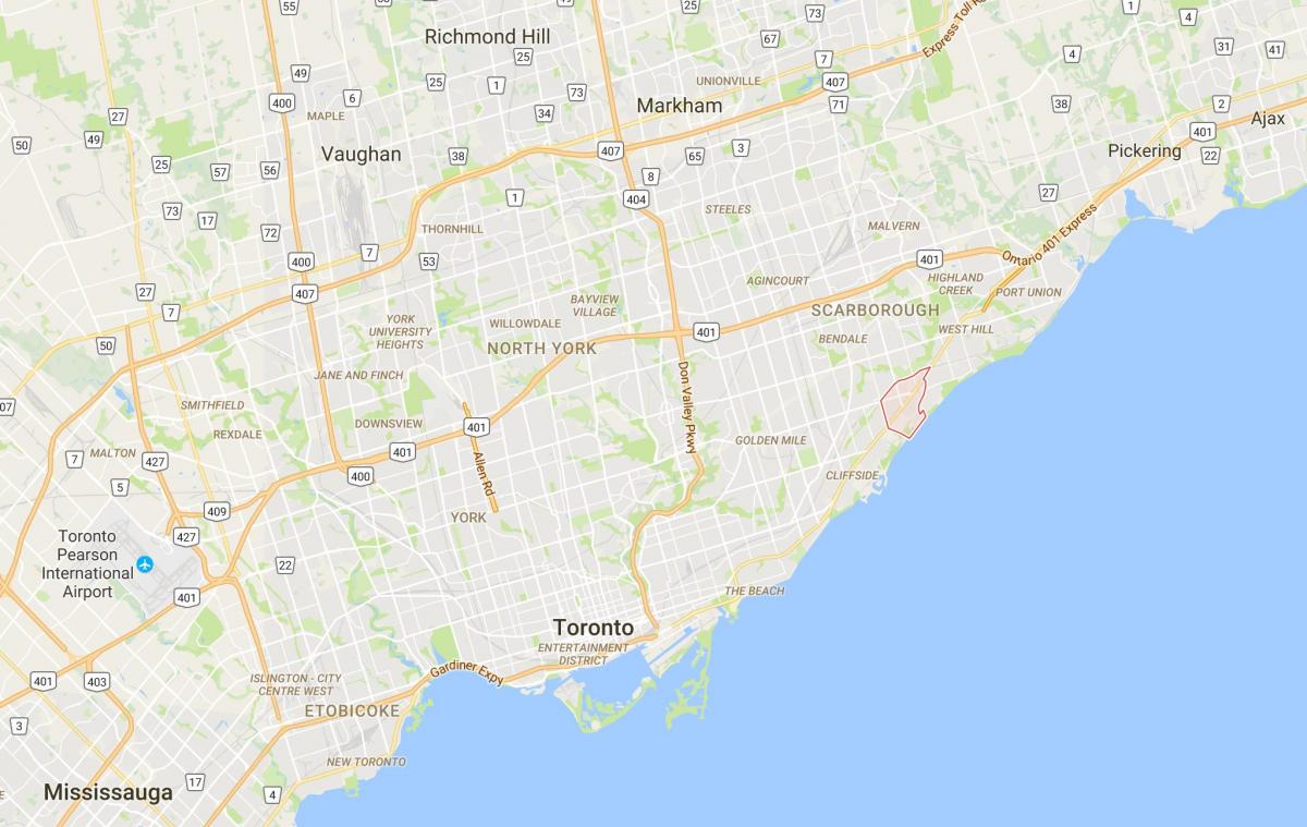 Peta dari Scarborough Desa kabupaten Toronto