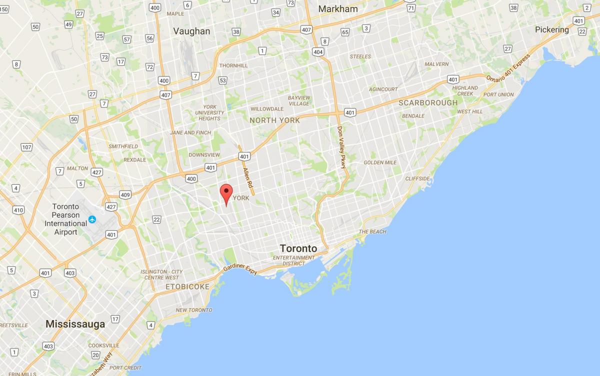 Peta dari Silverthorn district, Toronto