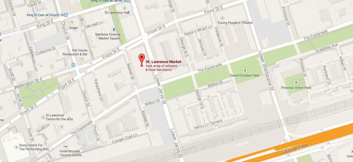 Peta dari St Lawrence pasar