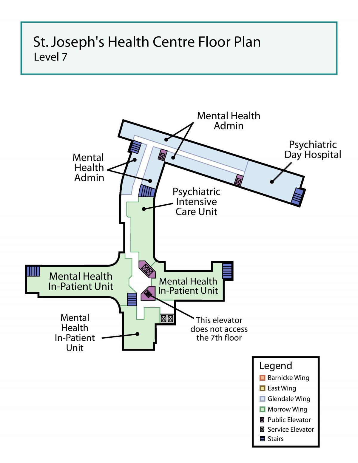 Peta dari St. Joseph Health centre Toronto tingkat 7