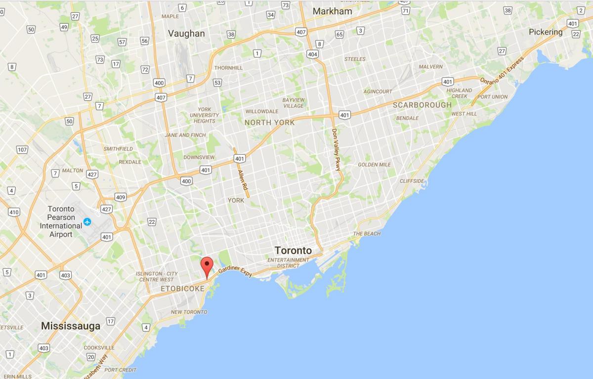 Peta dari Stonegate-Queensway district, Toronto