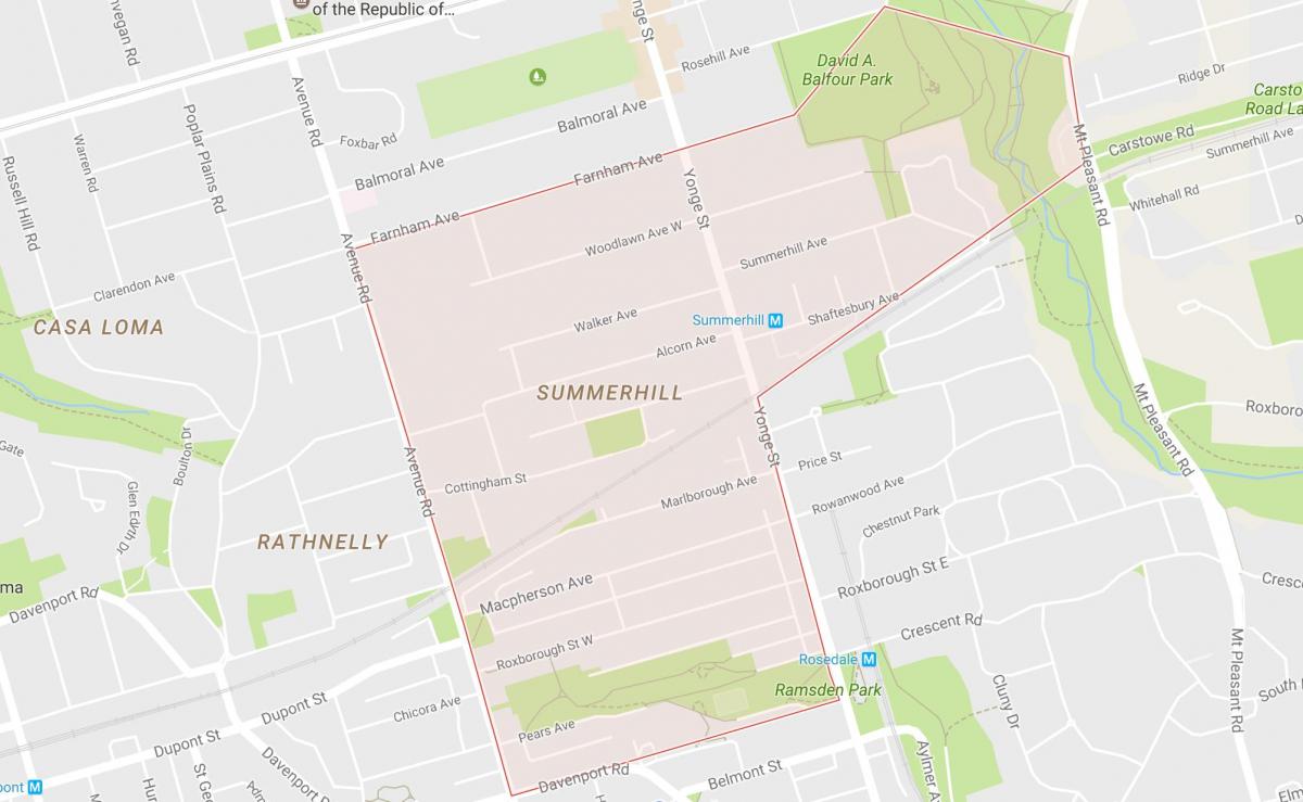 Peta dari Summerhill lingkungan Toronto