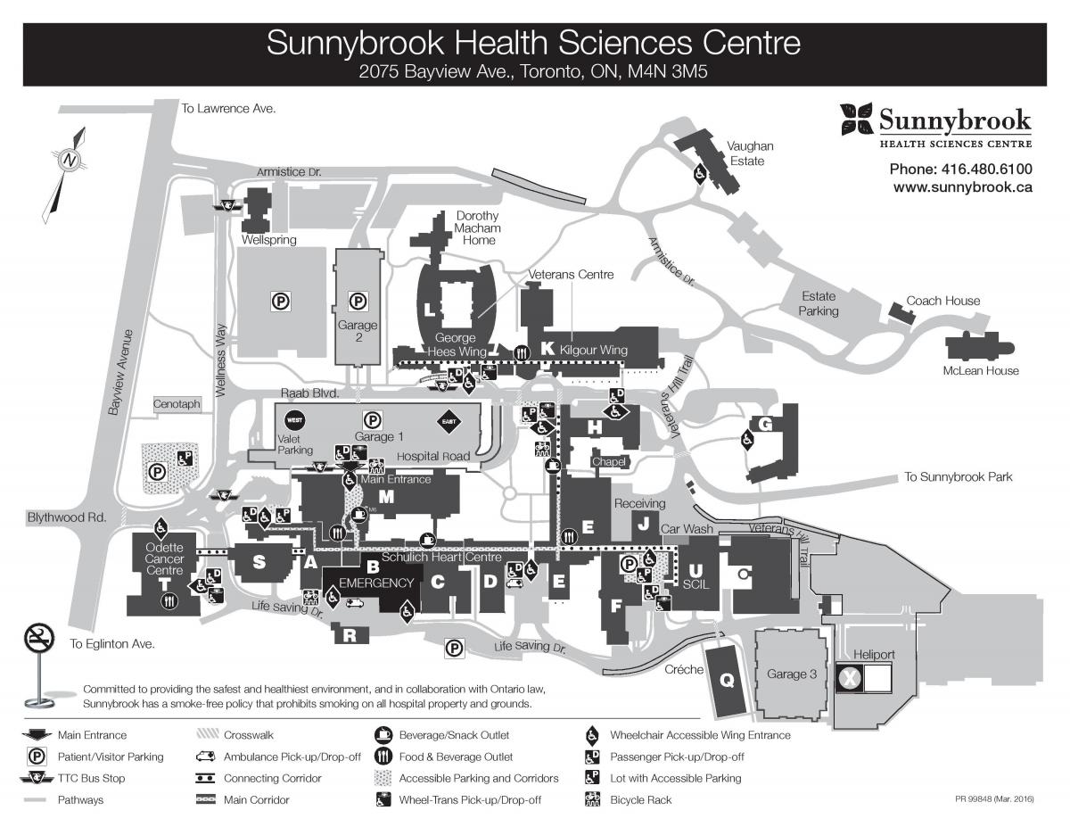 Peta dari Sunnybrook Health sciences centre - SHSC