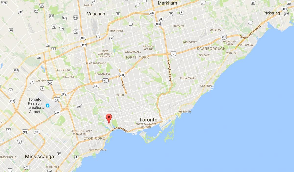 Peta dari Swansea district, Toronto