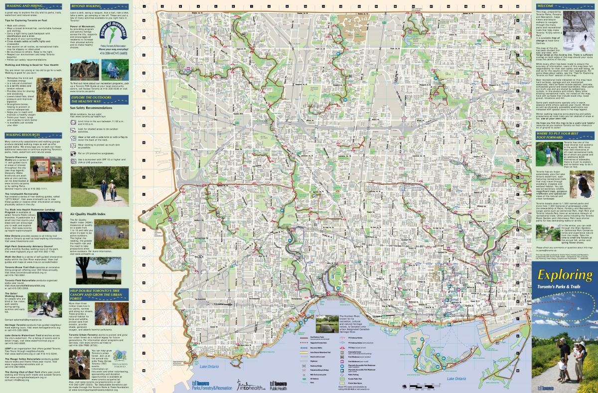 Peta taman dan jalan setapak Barat Toronto