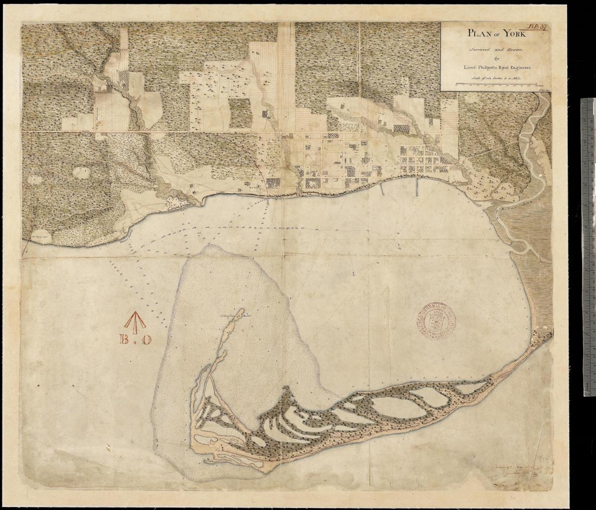 Peta land of York di Toronto pertama centure 1787-1884