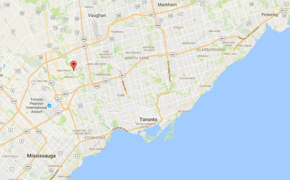 Peta dari Thistletown district, Toronto