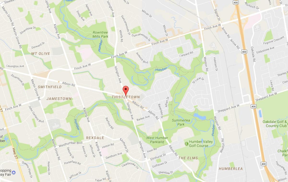 Peta dari Thistletownneighbourhood lingkungan Toronto