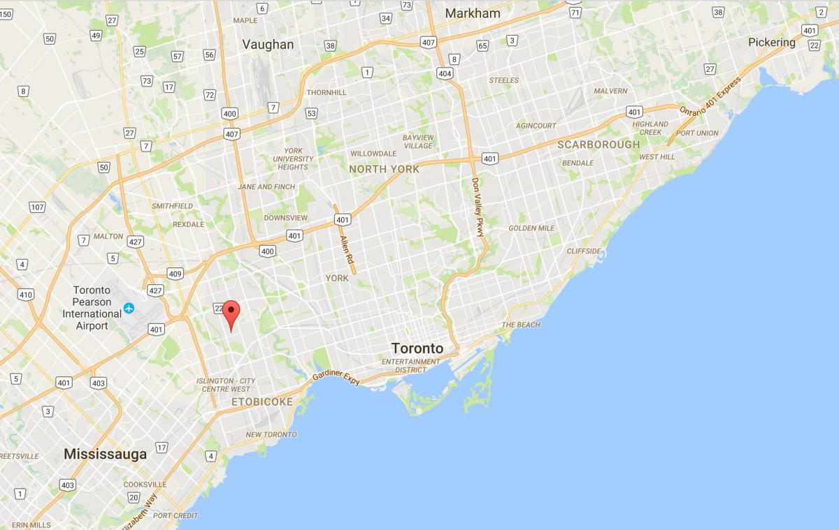 Peta dari Thorncrest Desa kabupaten Toronto