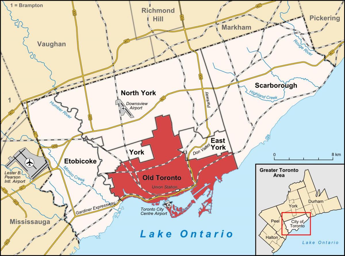 Peta dari Toronto area
