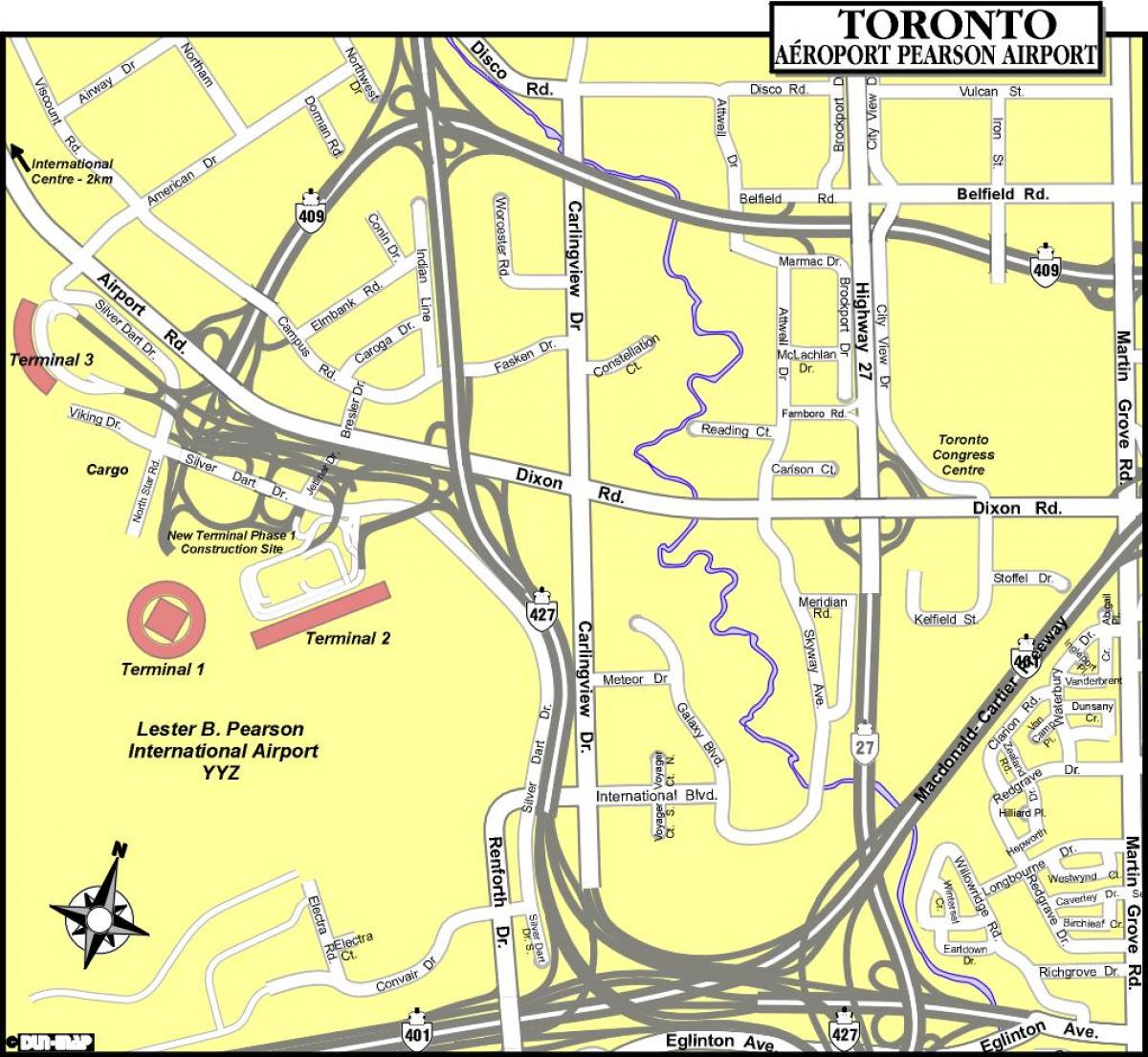 Peta dari bandara Toronto
