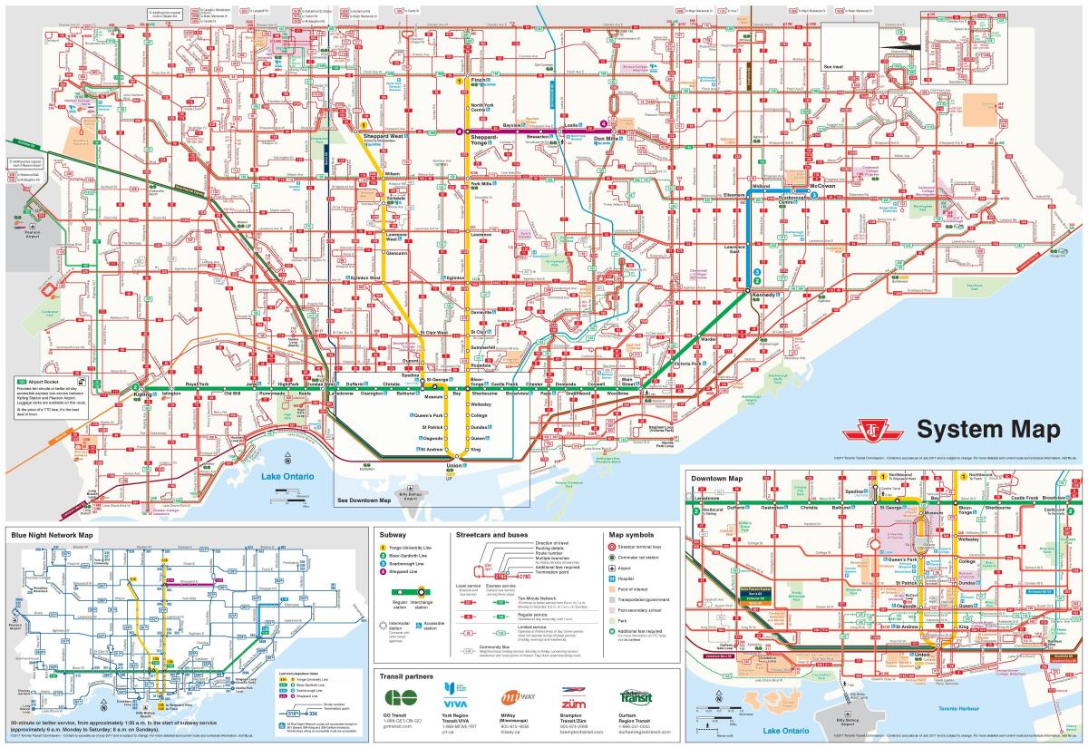Peta dari Toronto bus