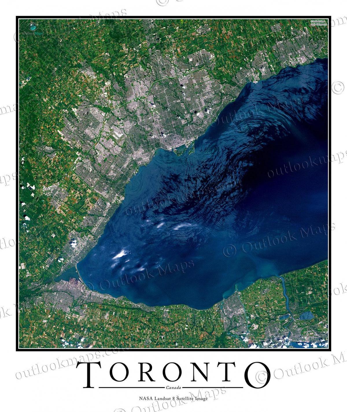 Peta dari danau Ontario di Toronto satelit