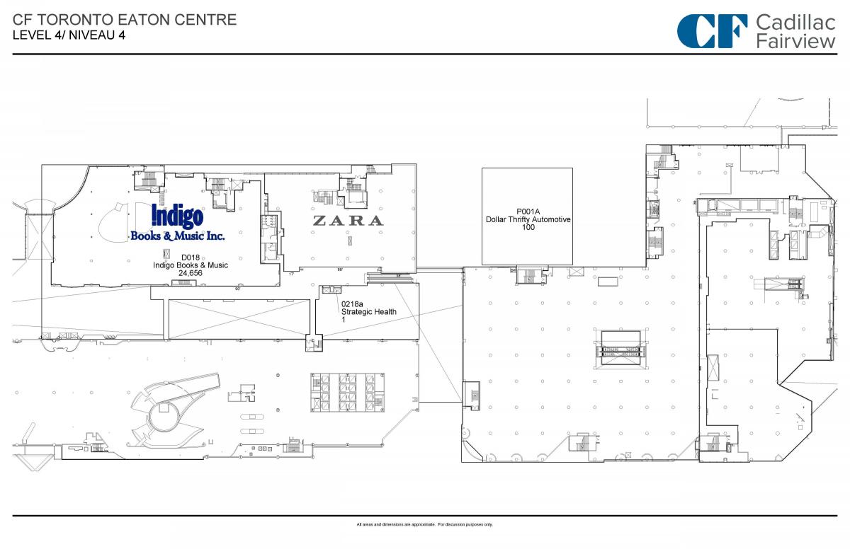 Peta dari Toronto Dimakan Centre lantai 4