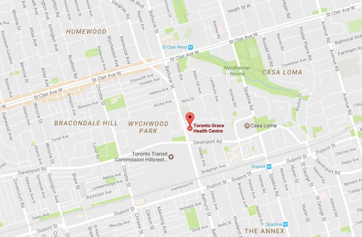 Peta dari Toronto Grace Pusat Kesehatan