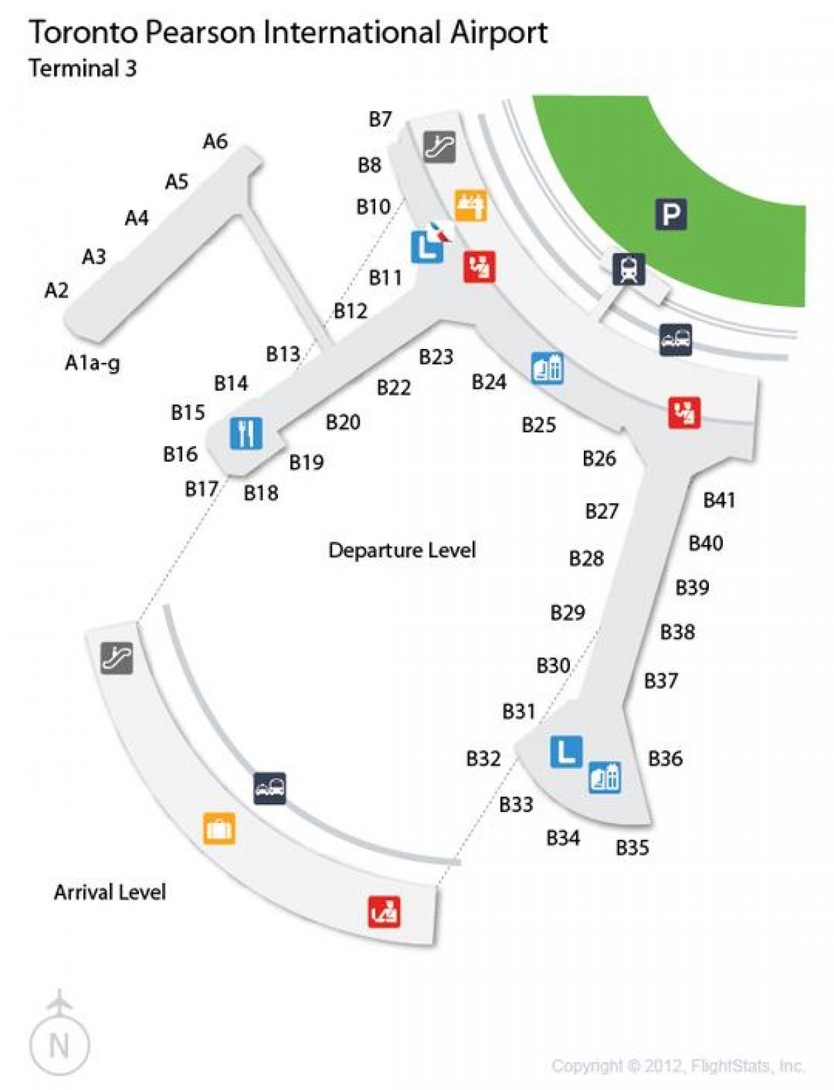 Peta dari Toronto Pearson International airport terminal 3