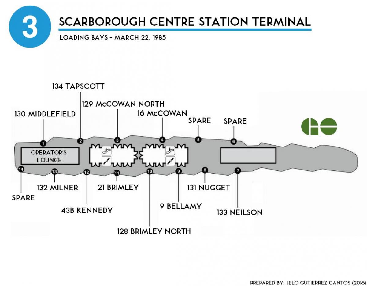 Peta dari Toronto Scarborough pusat stasiun terminal