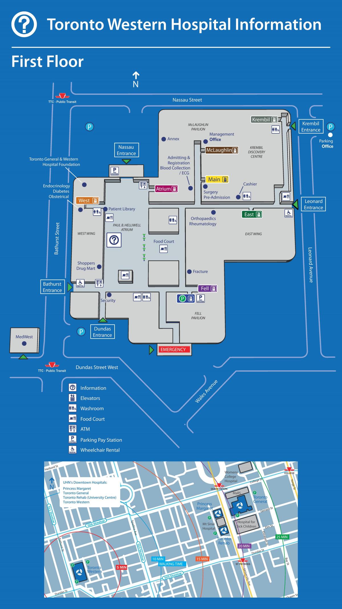 Peta dari Toronto Western Hospital